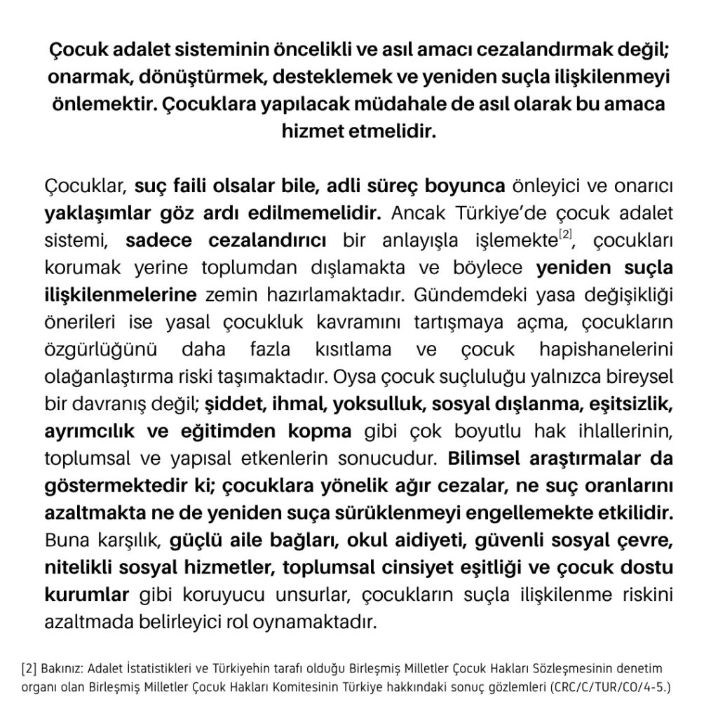 Çocuklar İçin Adalet basın açıklaması, sayfa 1
