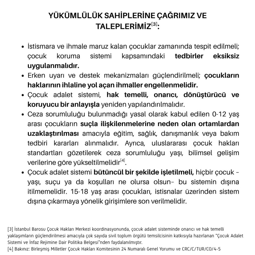 Çocuklar İçin Adalet basın açıklaması, sayfa 2